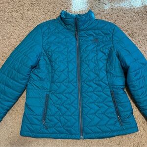 Teal Quilted Jacket with Logo